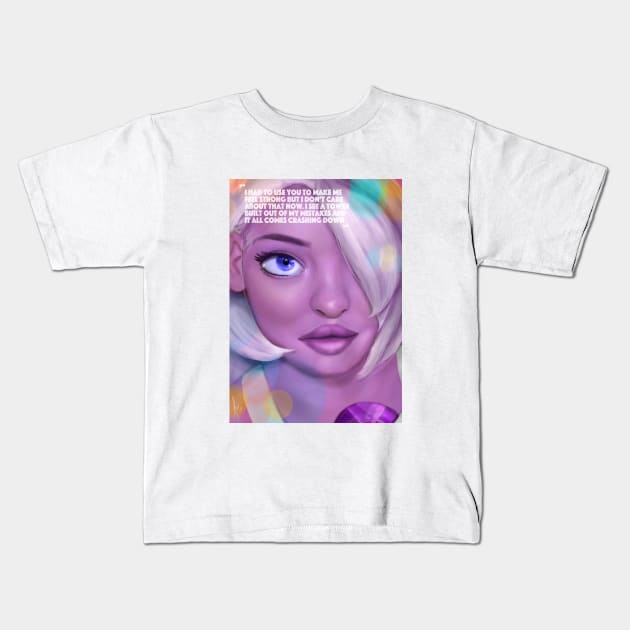 Amethyst Portrait Kids T-Shirt by Romeow